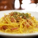 Pasta quattro formaggi e speck