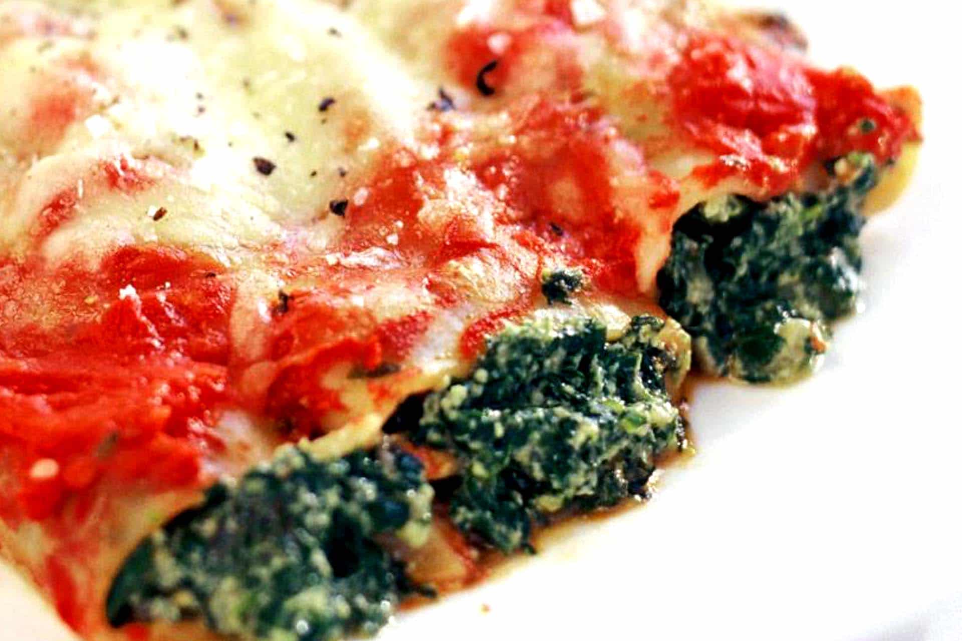 Spinach and ricotta cannelloni