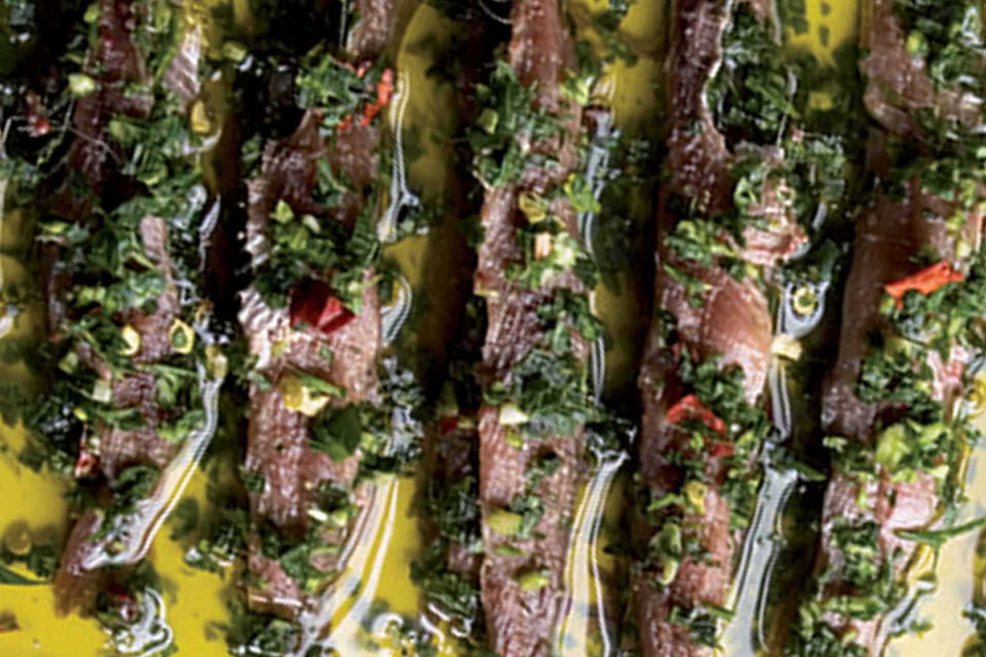 Eingelegte Sardellen in Petersilienpesto - himmlisch lecker