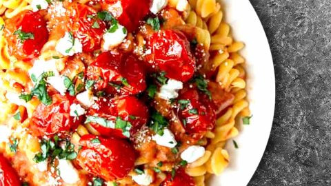 Cherry tomato cream cheese pasta