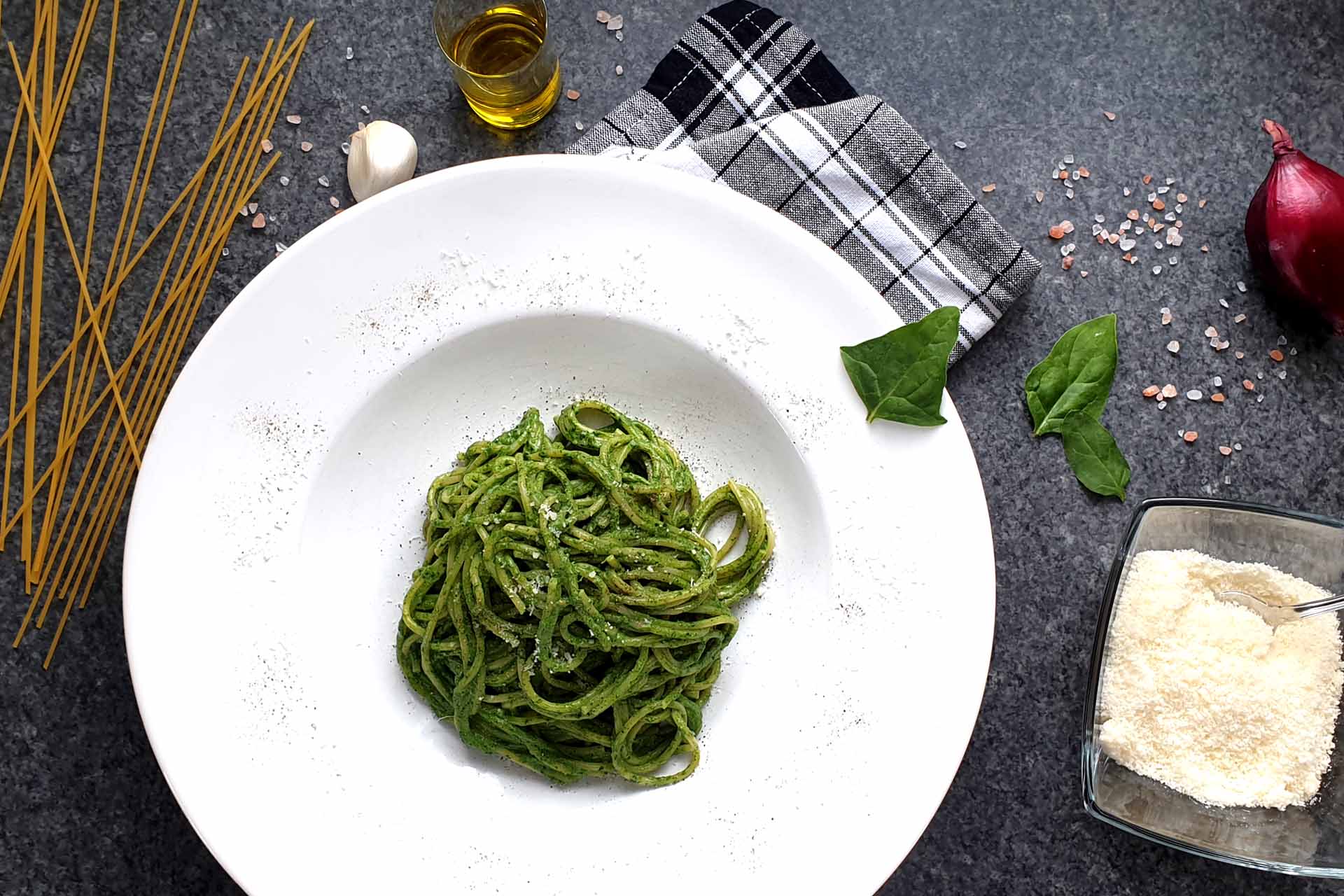 Spinach ricotta pasta