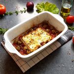 gebackener Feta auf Tomatenbett