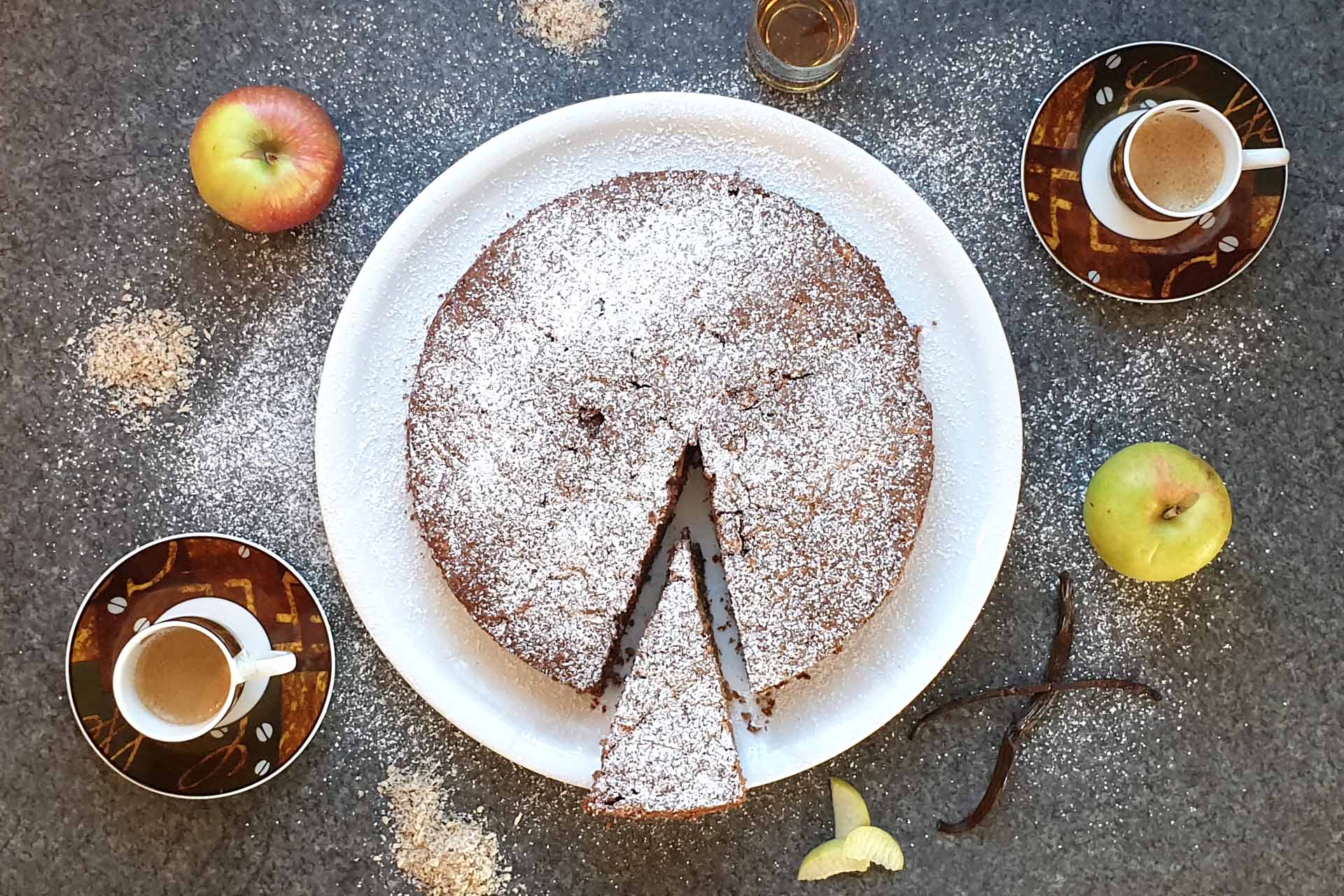 Apfel Nuss Kuchen - nach original italienischem Rezept