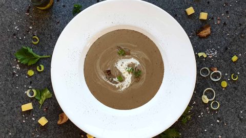 Cream of porcini mushroom soup