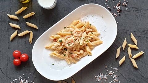 Pasta with shrimps