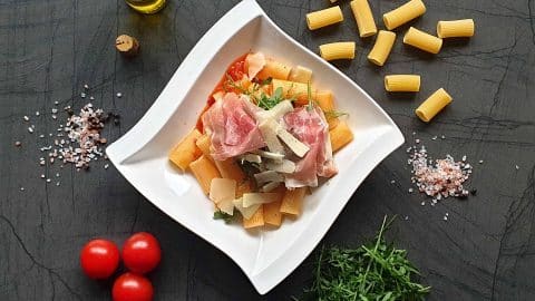 pasta mit parmaschinken und rucola