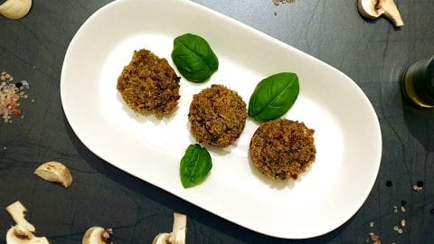 Stuffed vegetarian mushrooms