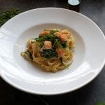 Tagliatelle mit Lachs und Spinat