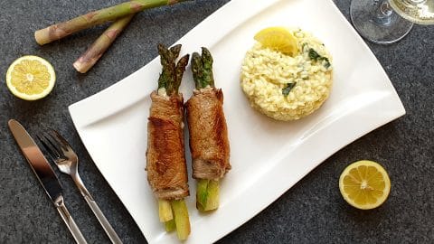 Veal involtini with asparagus