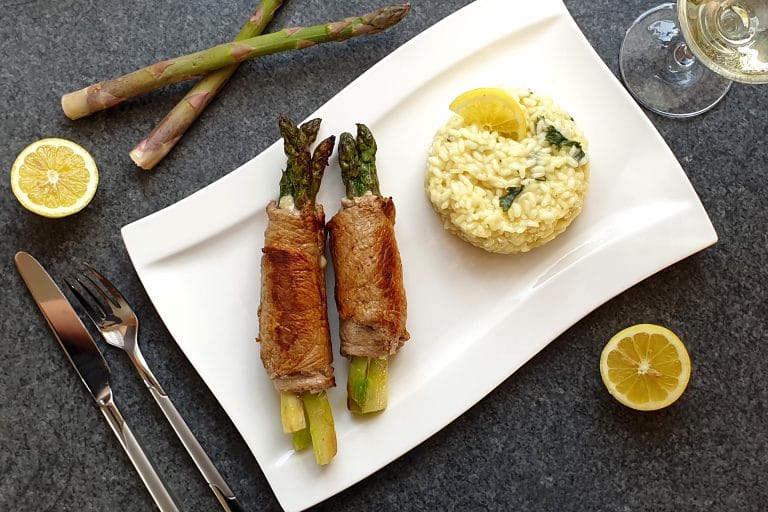 Veal involtini with asparagus