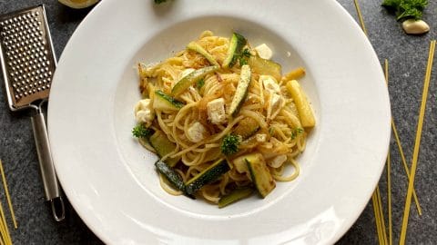 zucchini feta pasta