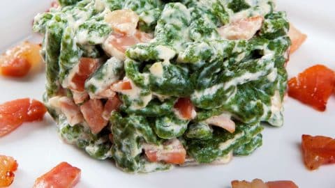 Spinach spaetzle