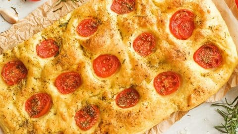 Focaccia with tomatoes