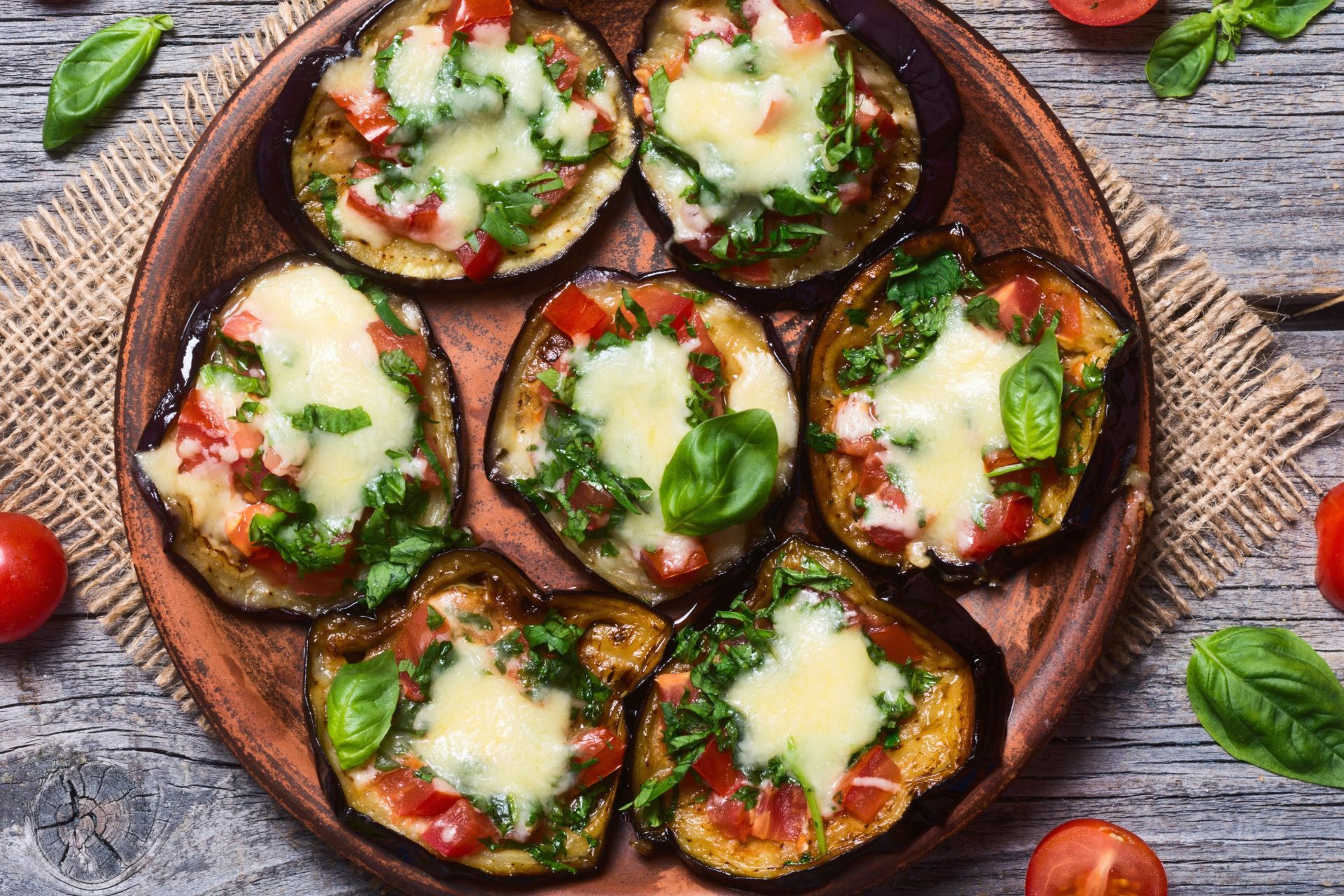 Eggplant pizzas