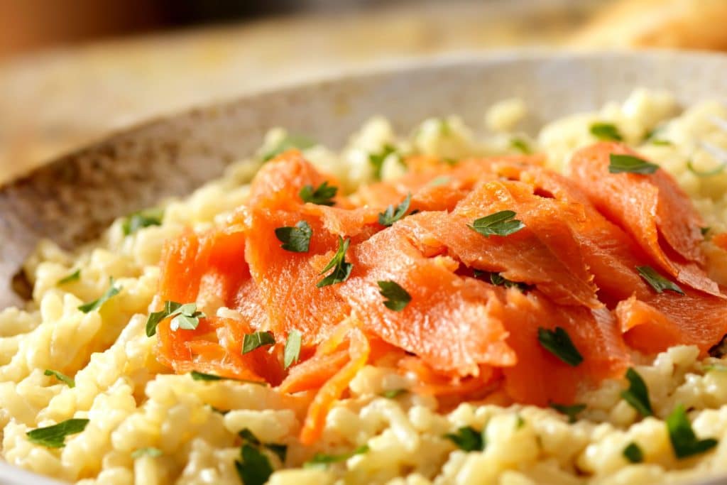 Risotto with smoked salmon