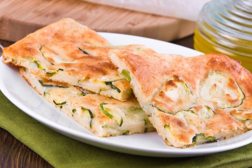 Focaccia con zucchine