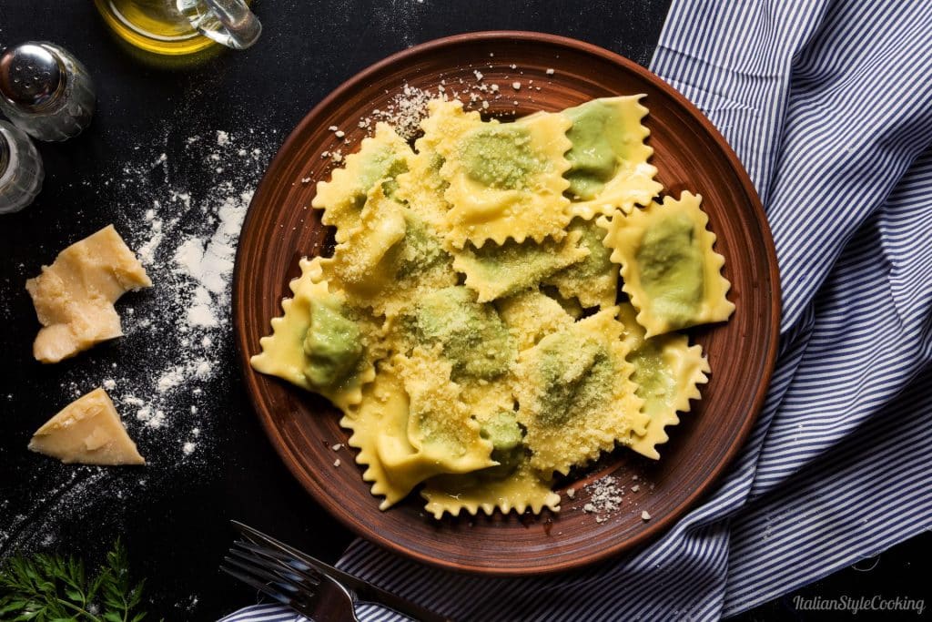 Spinach ricotta ravioli