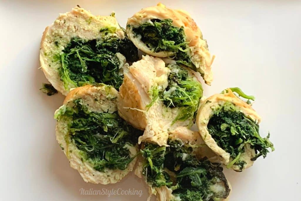 Spinach chicken roll ups