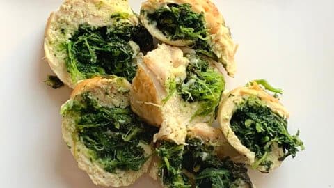 Spinach chicken roll ups