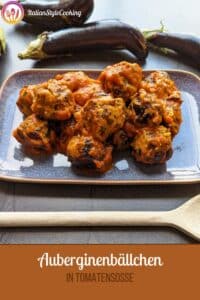 Auberginenbällchen in Tomatensoße (Pinterest Pin)