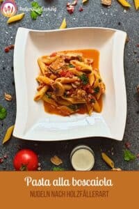 Pasta alla boscaiola (Pinterest Pin)