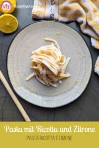Pasta mit Ricotta und Zitrone (Pinterest Pin)