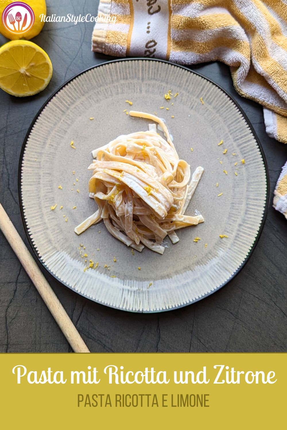 Pasta mit Ricotta und Zitrone - einfaches 20 Minuten Rezept