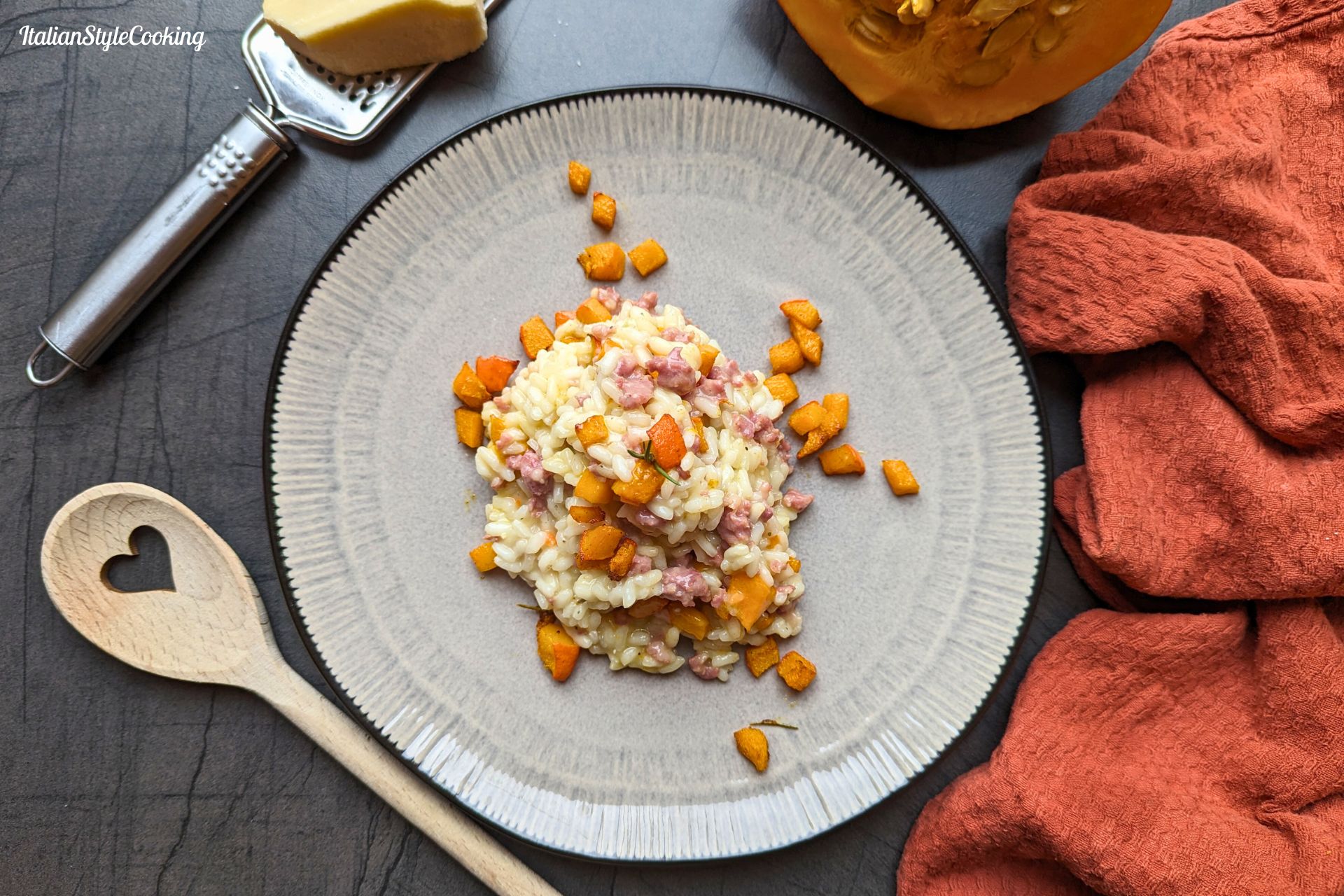 Pumpkin and salsiccia risotto