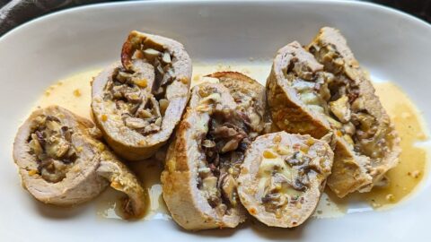 Pork fillet with mushrooms