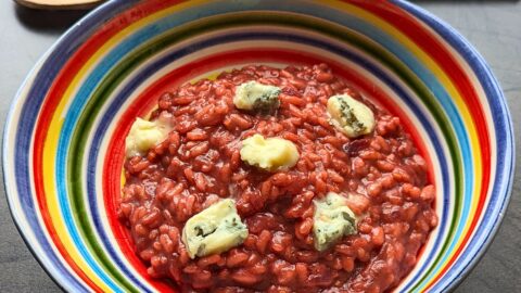 Rote Bete Risotto mit Gorgonzola