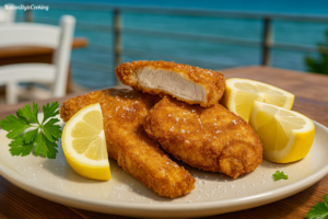 Panierte Schwertfischkoteletts