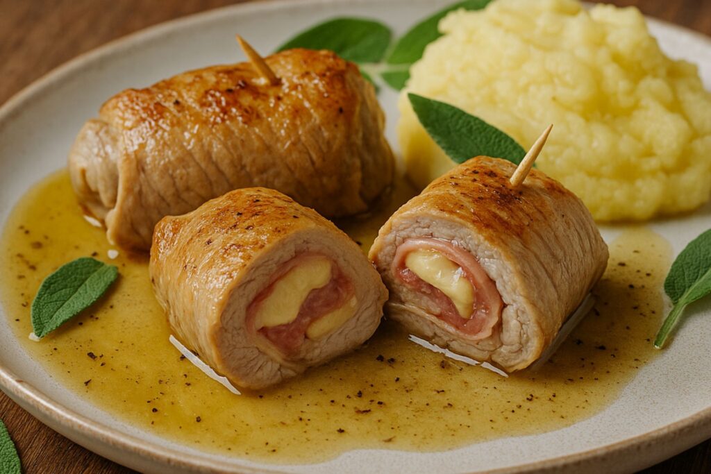Kalbsinvoltini mit Parmaschinken und Käse