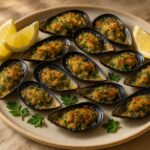 Überbackene Miesmuscheln
