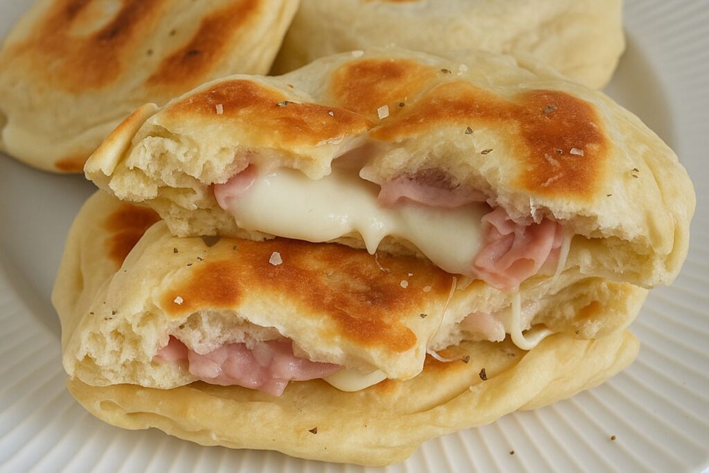 Focaccine mit Käse und Schinken