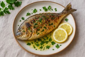 Gegrillte Dorade mit Zitronensoße