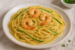 Linguine mit Garnelen und Zucchini