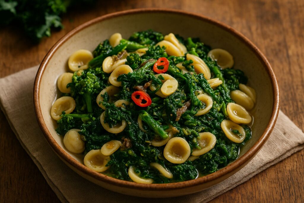 Orecchiette mit Stängelkohl und Sardellen