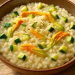 Risotto mit Zucchiniblüten und Zucchini