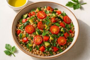 Dinkelsalat mit Gemüse