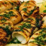 Gegrillte Tintenfische mit Zitronen-Petersilienöl