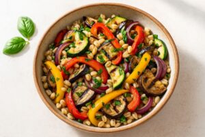 Gerstensalat mit gegrilltem Gemüse