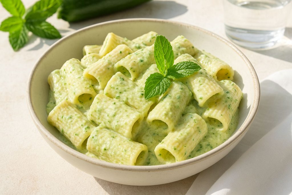 Pasta mit Zucchinicreme und Minze