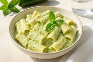 Pasta mit Zucchinicreme und Minze
