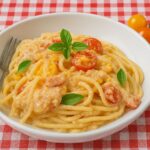Spaghetti alla Chitarra mit Kirschtomaten und Ricotta salata