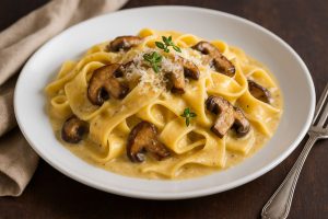 Pappardelle mit Taleggio-Käse und Steinpilzen