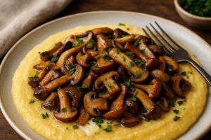 Polenta mit Pilzen und Taleggio