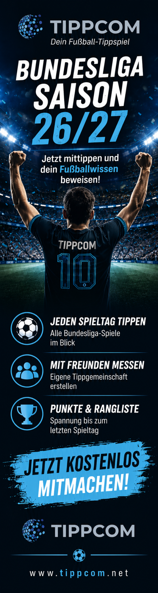 TIPPCOM Bundesliga-Tippspiel Saison 2026/27 – jetzt kostenlos mittippen