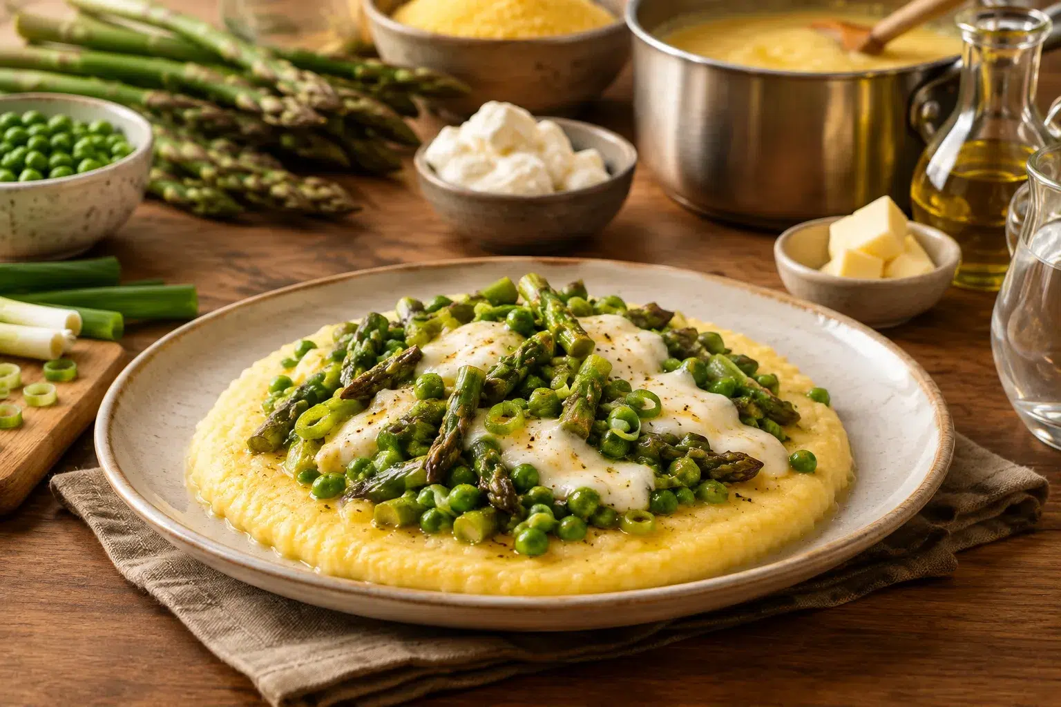 Polenta mit Frühlingsgemüse