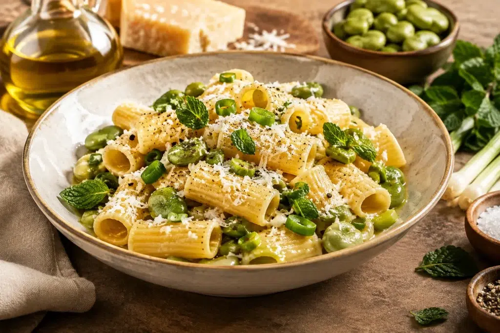 Pasta con fave e pecorino
