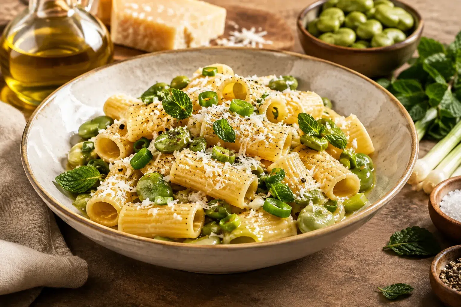 Pasta con fave e pecorino